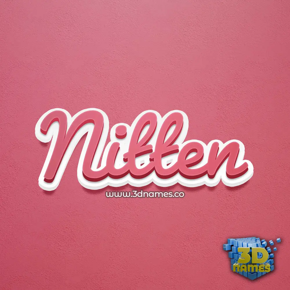 nitten in Red Scribble style - 3D name wallpaper