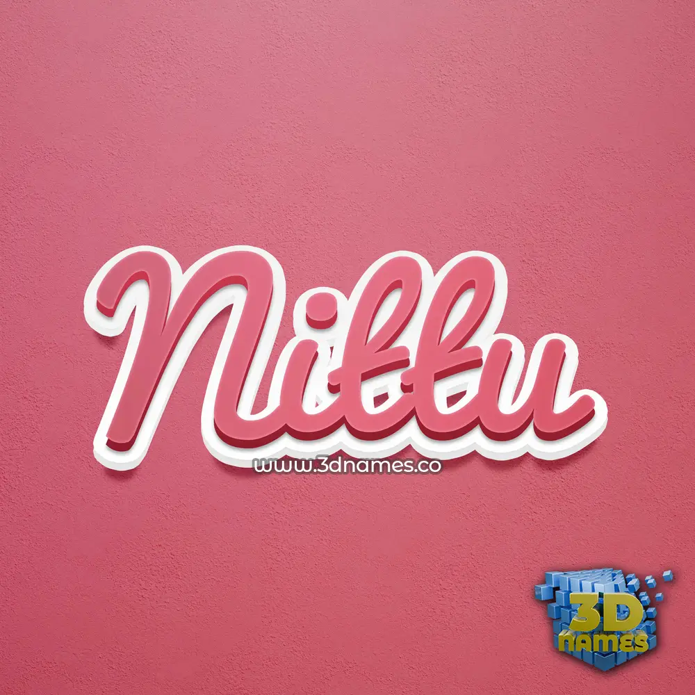 nittu in Red Scribble style - 3D name wallpaper