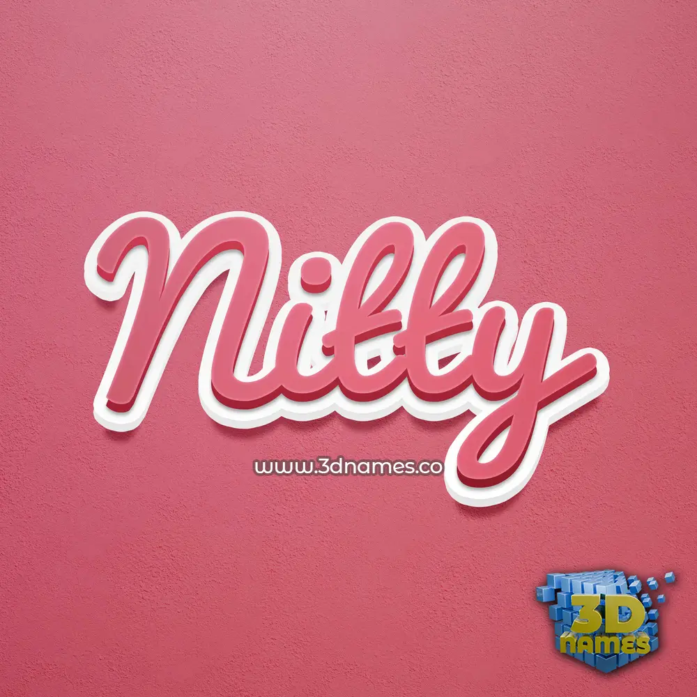 nitty in Red Scribble style - 3D name wallpaper