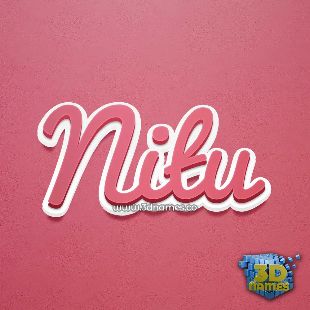 nitu in Red Scribble style - 3D name wallpaper