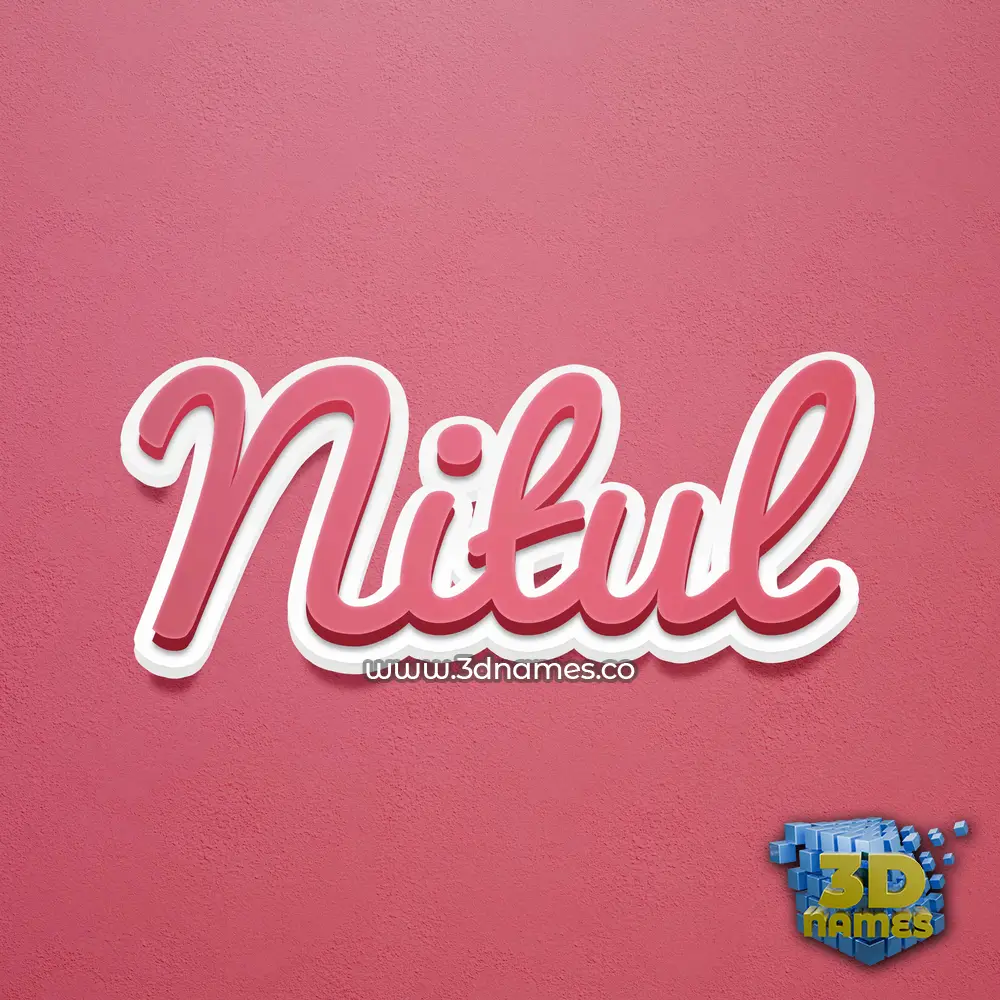 nitul in Red Scribble style - 3D name wallpaper