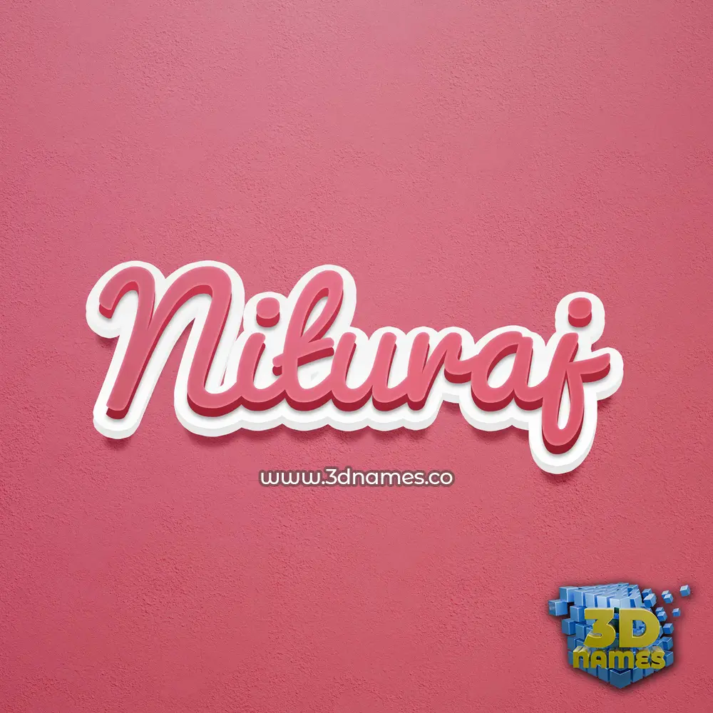 nituraj in Red Scribble style - 3D name wallpaper