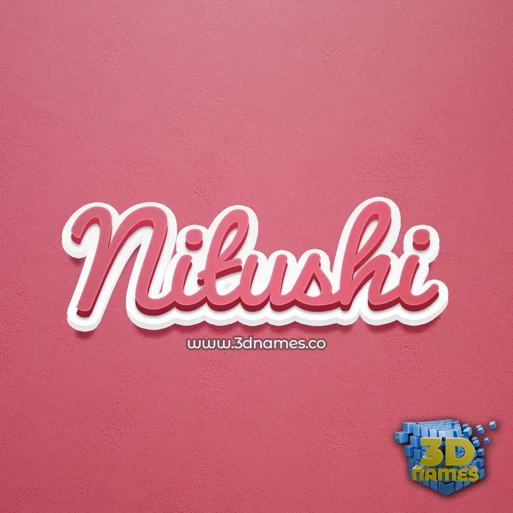 nitushi in Red Scribble style - 3D name wallpaper