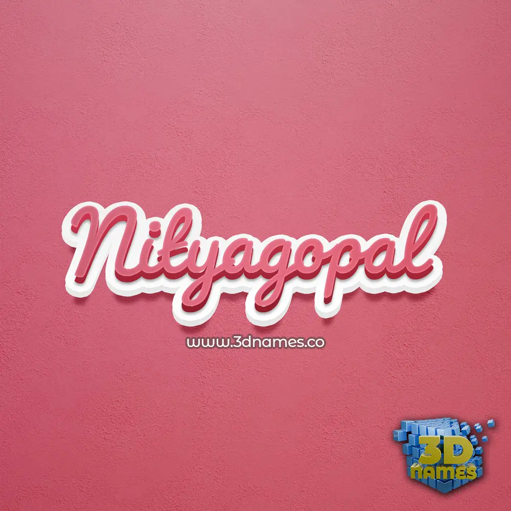nityagopal in Red Scribble style - 3D name wallpaper