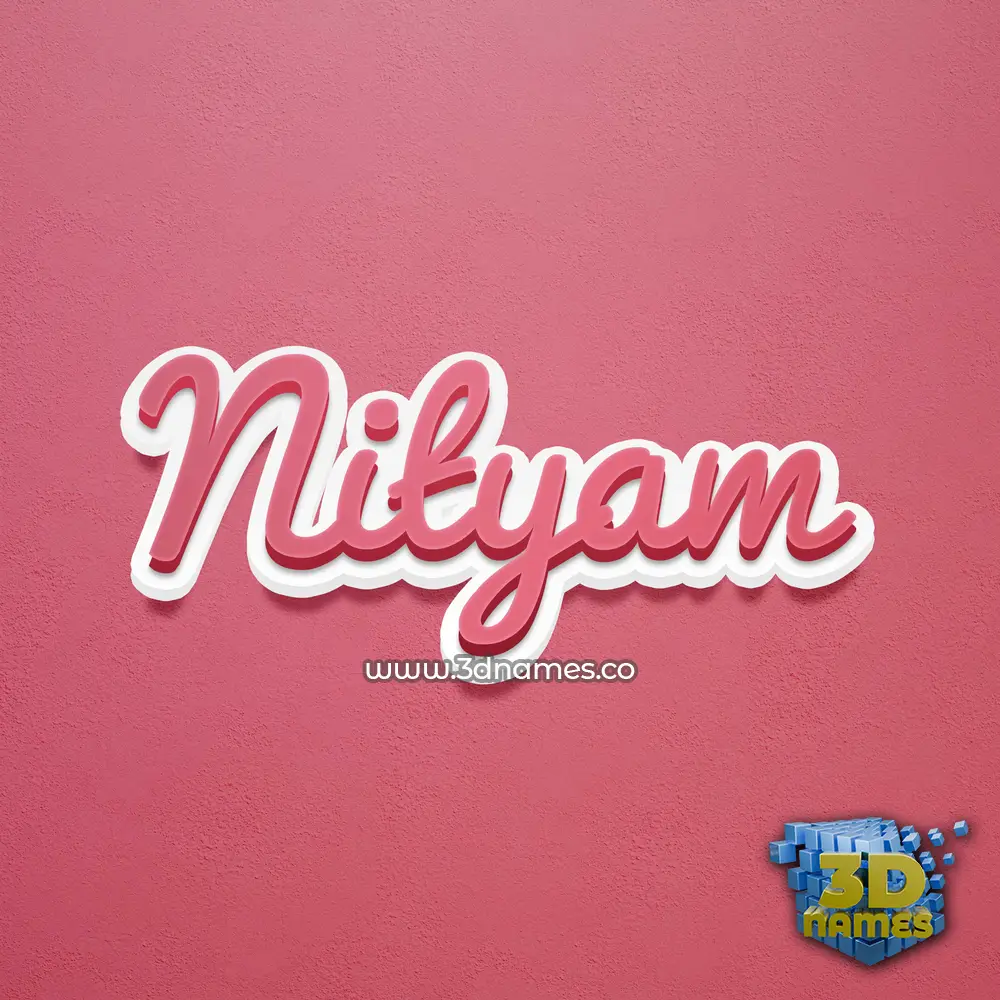nityam in Red Scribble style - 3D name wallpaper