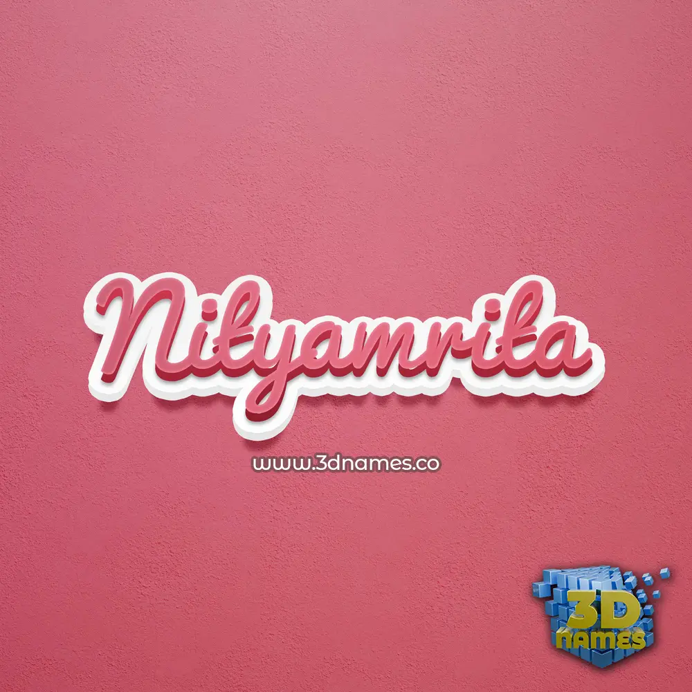 nityamrita in Red Scribble style - 3D name wallpaper