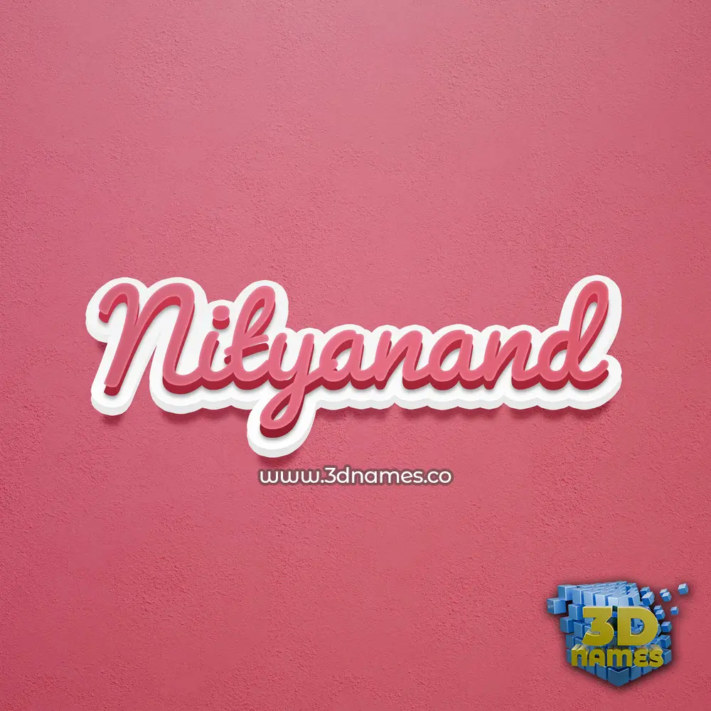 nityanand in Red Scribble style - 3D name wallpaper