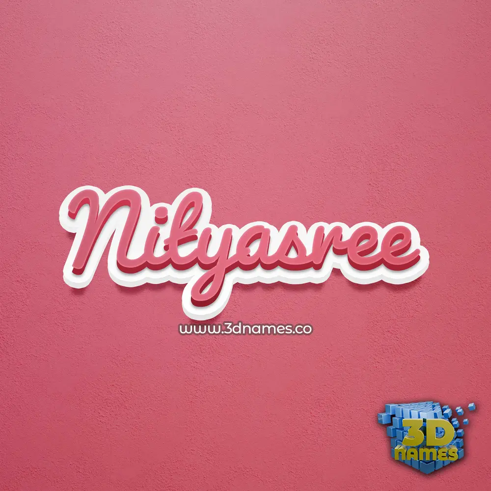 nityasree in Red Scribble style - 3D name wallpaper