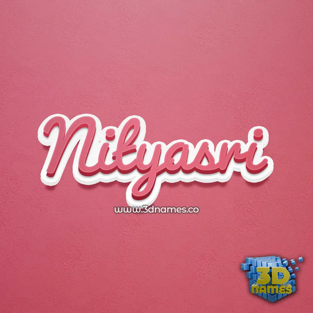 nityasri in Red Scribble style - 3D name wallpaper