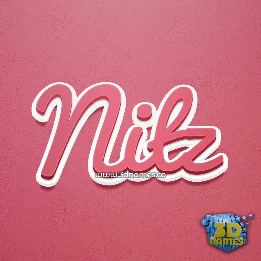 nitz in Red Scribble style - 3D name wallpaper