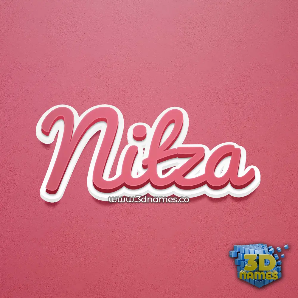 nitza in Red Scribble style - 3D name wallpaper