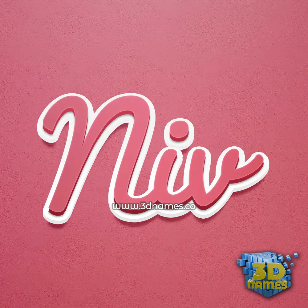 niv in Red Scribble style - 3D name wallpaper