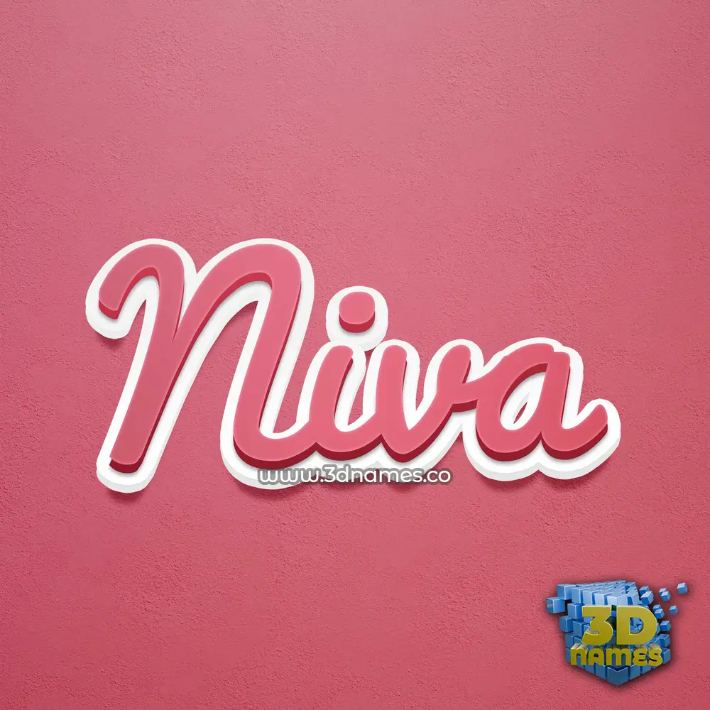 niva in Red Scribble style - 3D name wallpaper