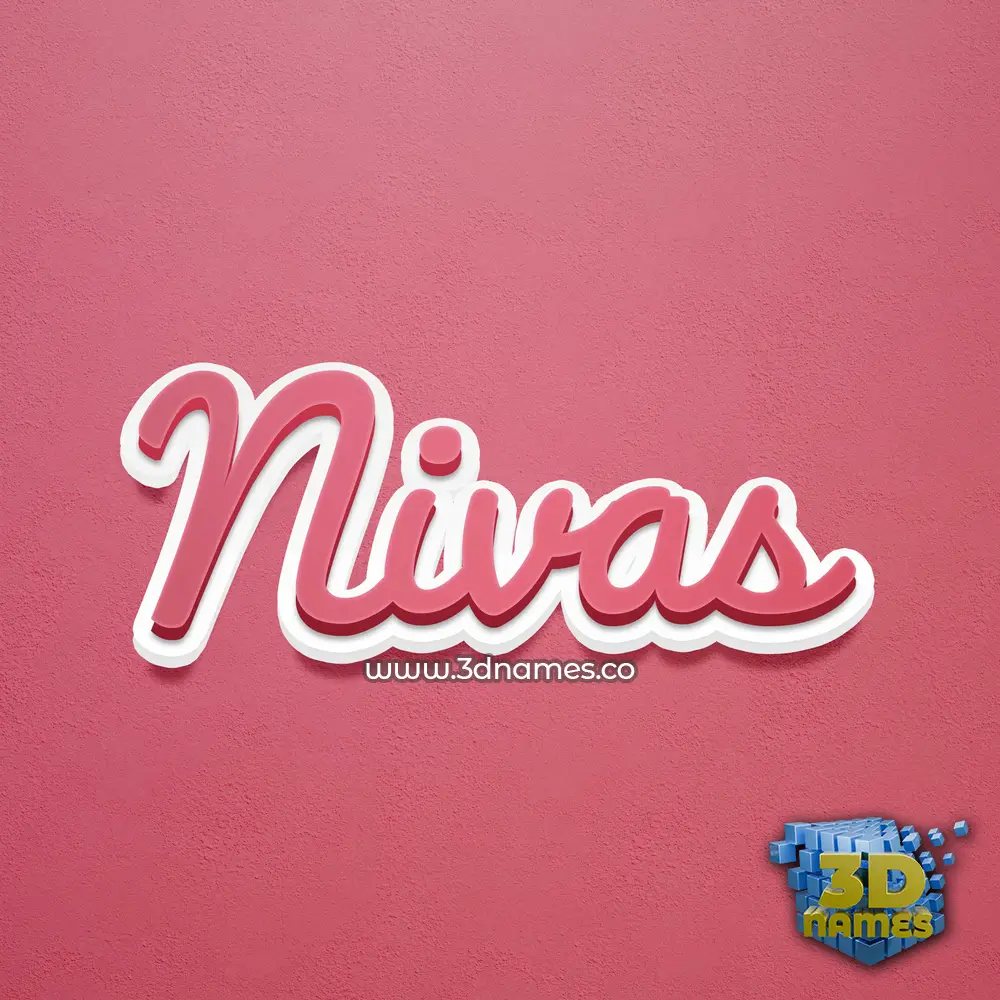 nivas in Red Scribble style - 3D name wallpaper