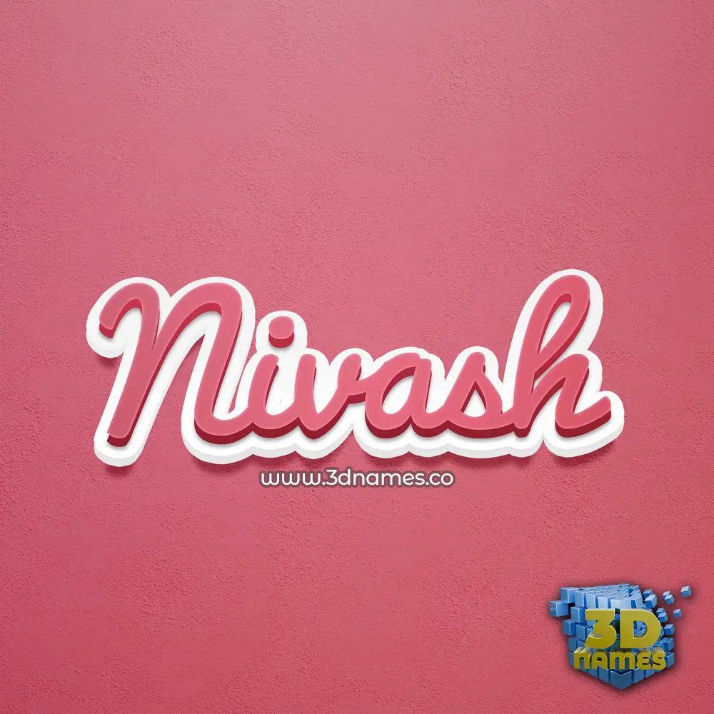 nivash in Red Scribble style - 3D name wallpaper