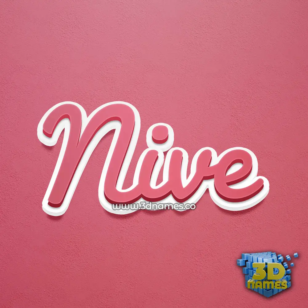 nive in Red Scribble style - 3D name wallpaper