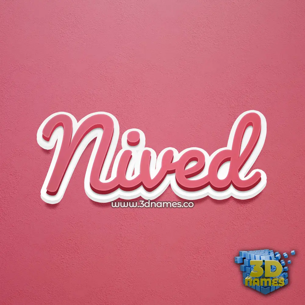 nived in Red Scribble style - 3D name wallpaper