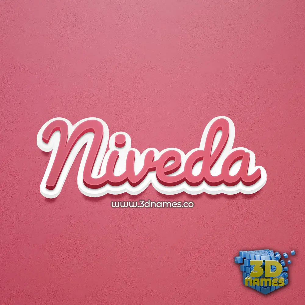 niveda in Red Scribble style - 3D name wallpaper