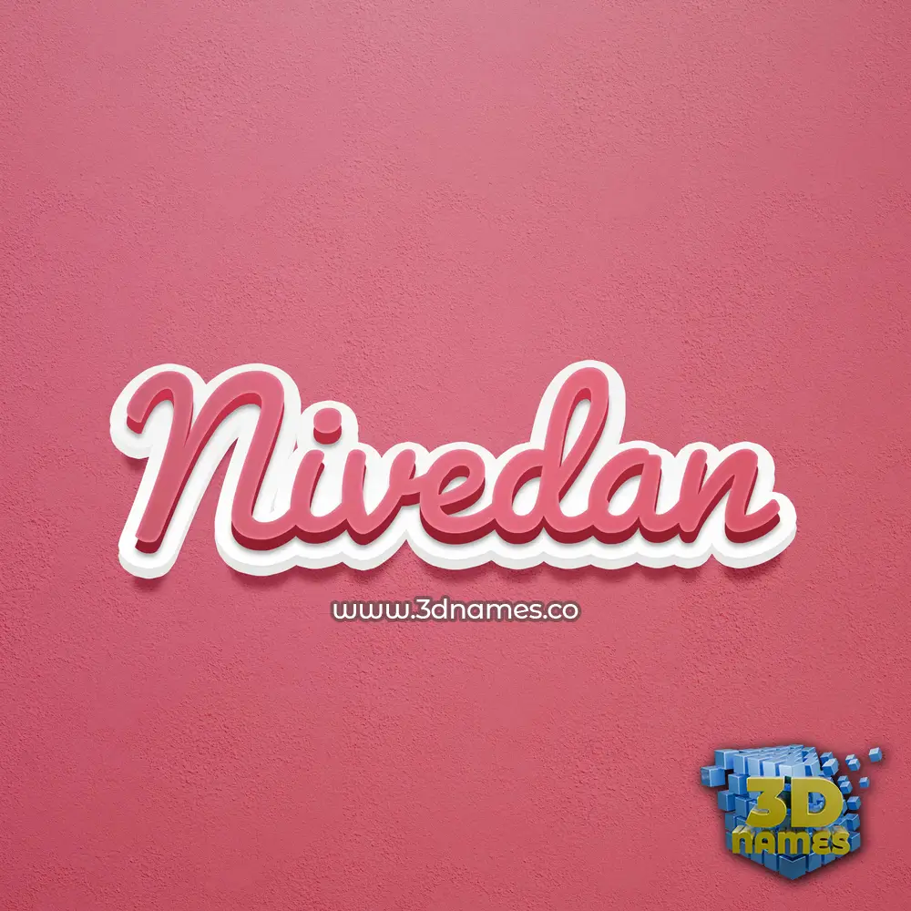 nivedan in Red Scribble style - 3D name wallpaper
