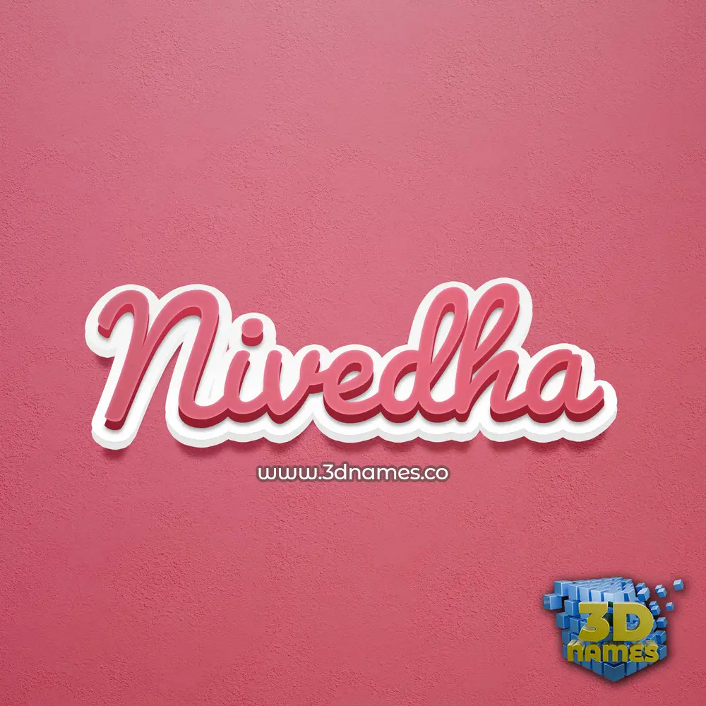 nivedha in Red Scribble style - 3D name wallpaper