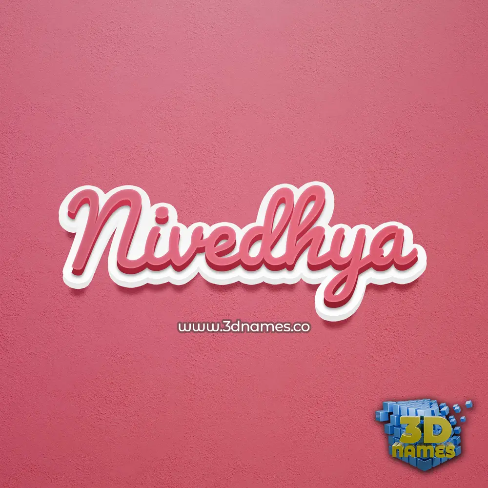 nivedhya in Red Scribble style - 3D name wallpaper