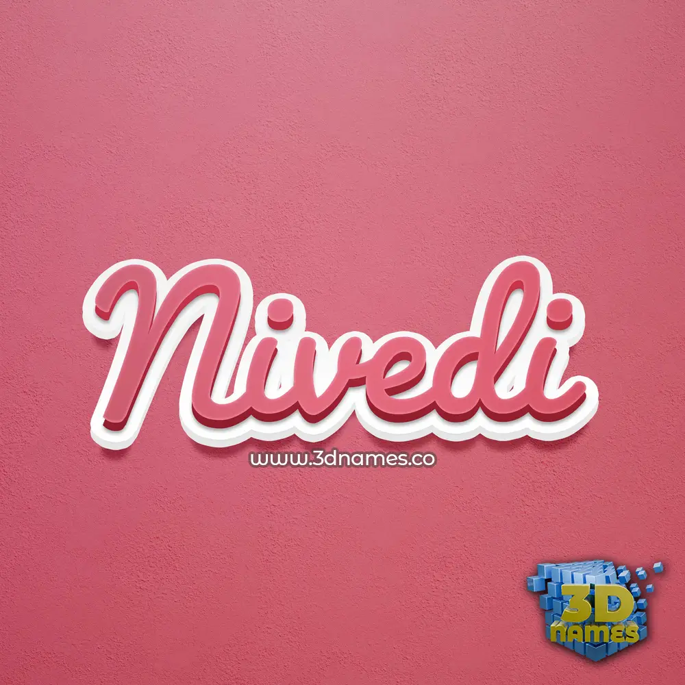 nivedi in Red Scribble style - 3D name wallpaper