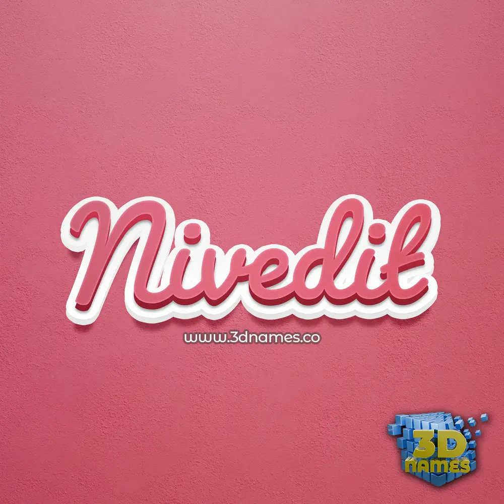nivedit in Red Scribble style - 3D name wallpaper