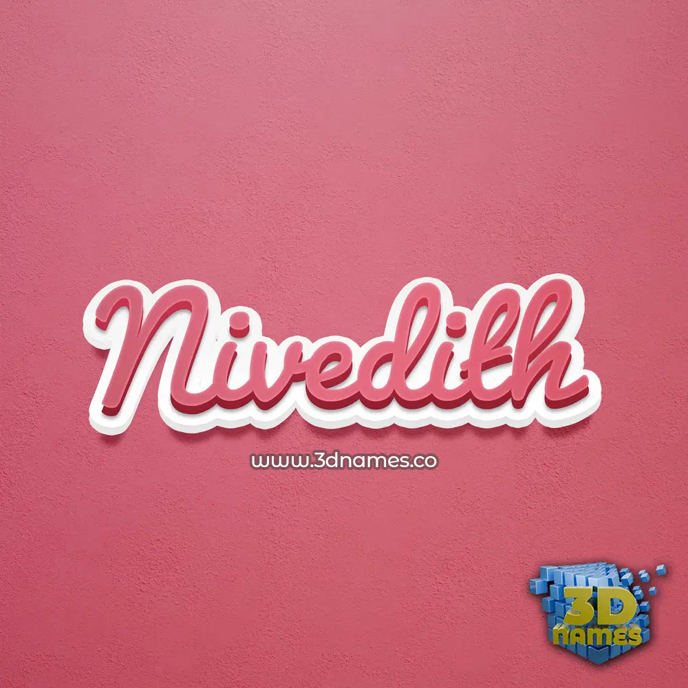 nivedith in Red Scribble style - 3D name wallpaper