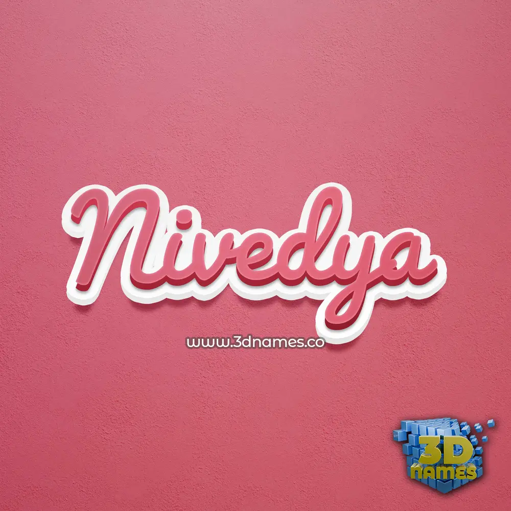 nivedya in Red Scribble style - 3D name wallpaper