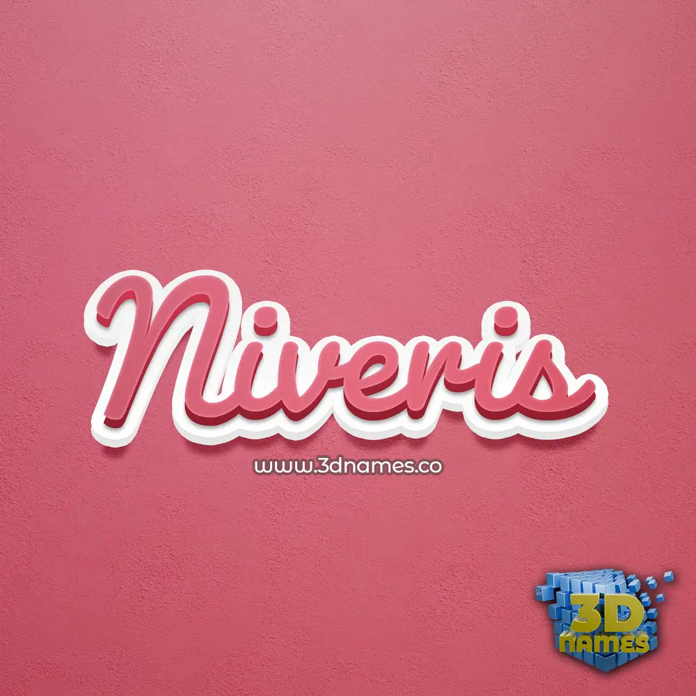 niveris in Red Scribble style - 3D name wallpaper