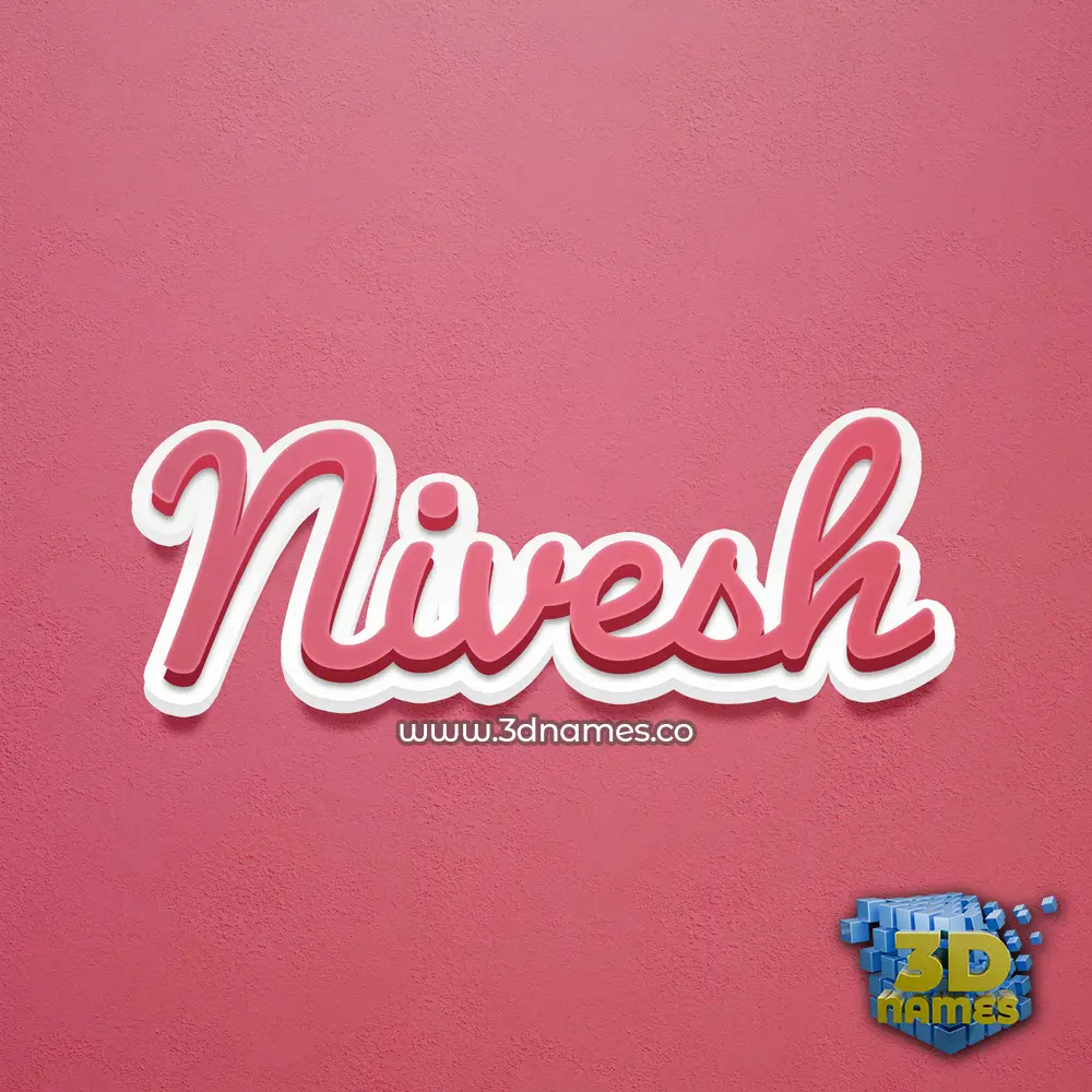 nivesh in Red Scribble style - 3D name wallpaper