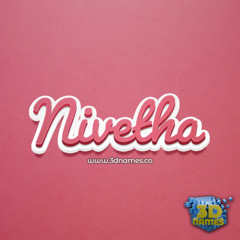nivetha in Red Scribble style - 3D name wallpaper