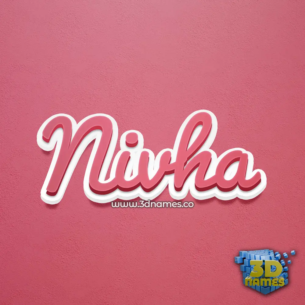 nivha in Red Scribble style - 3D name wallpaper
