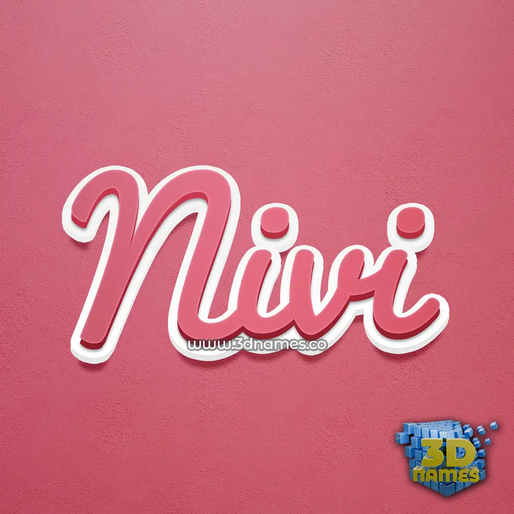 nivi in Red Scribble style - 3D name wallpaper