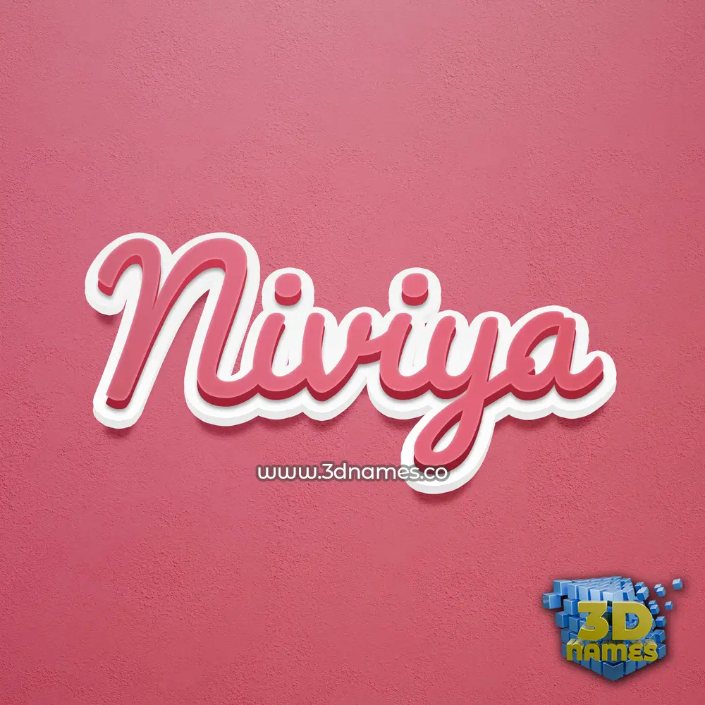 niviya in Red Scribble style - 3D name wallpaper