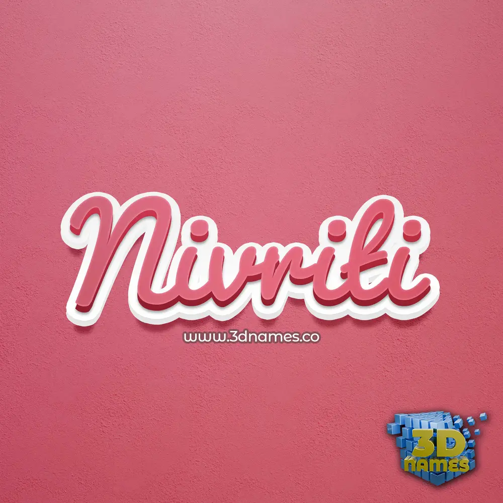nivriti in Red Scribble style - 3D name wallpaper