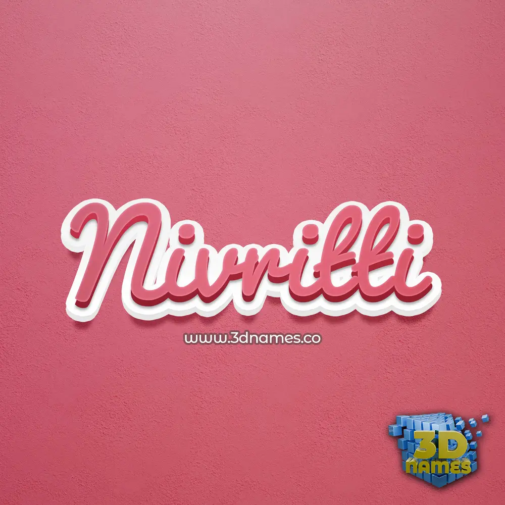 nivritti in Red Scribble style - 3D name wallpaper