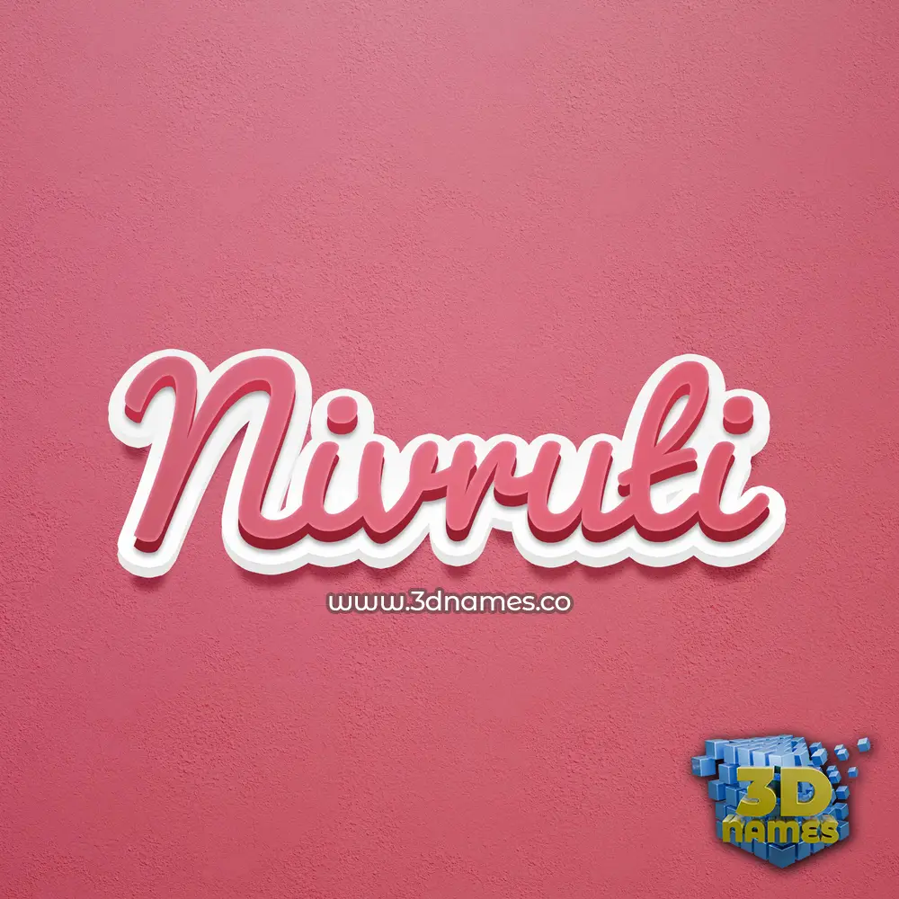 nivruti in Red Scribble style - 3D name wallpaper