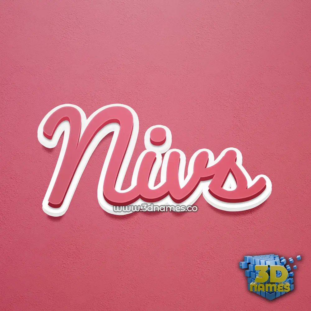 nivs in Red Scribble style - 3D name wallpaper