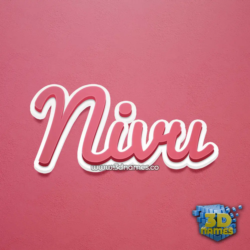 nivu in Red Scribble style - 3D name wallpaper