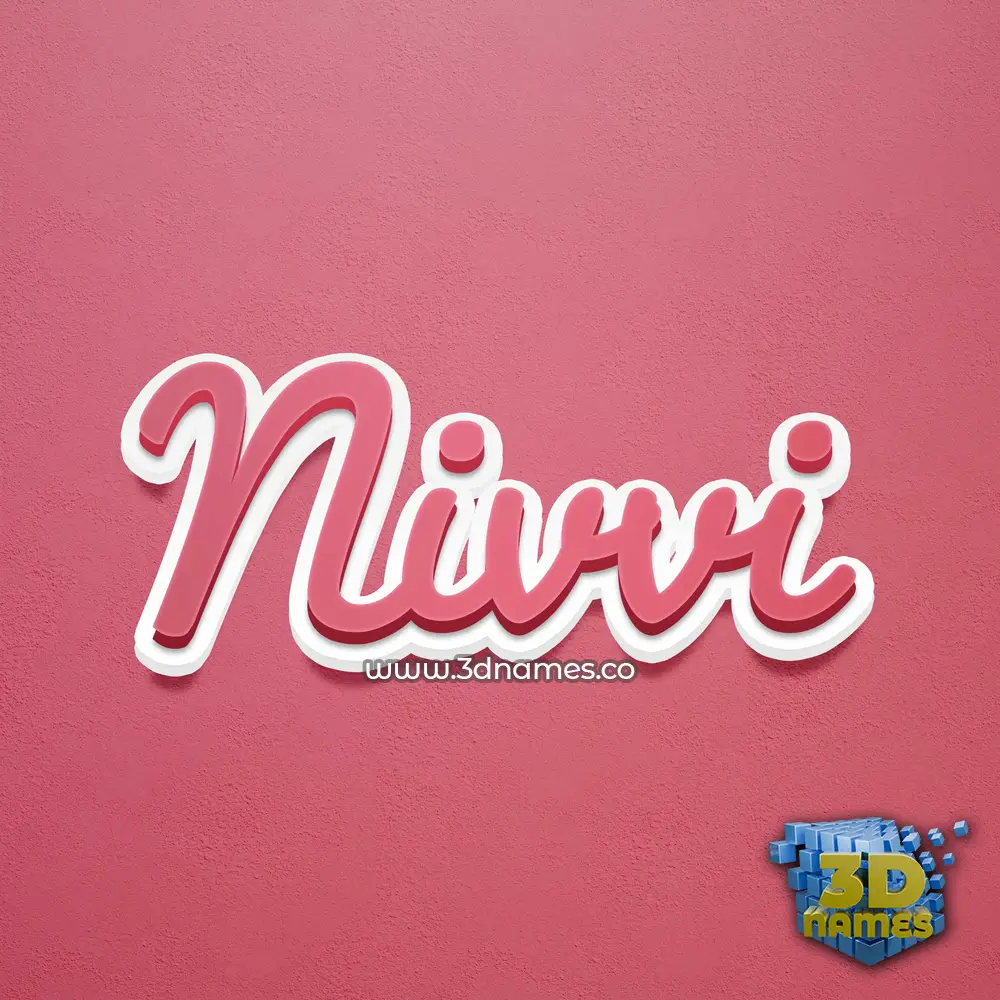 nivvi in Red Scribble style - 3D name wallpaper