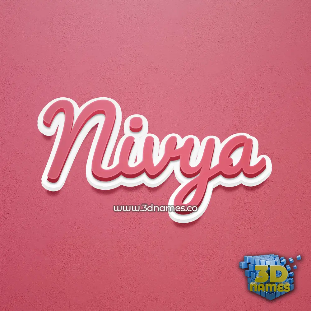 nivya in Red Scribble style - 3D name wallpaper