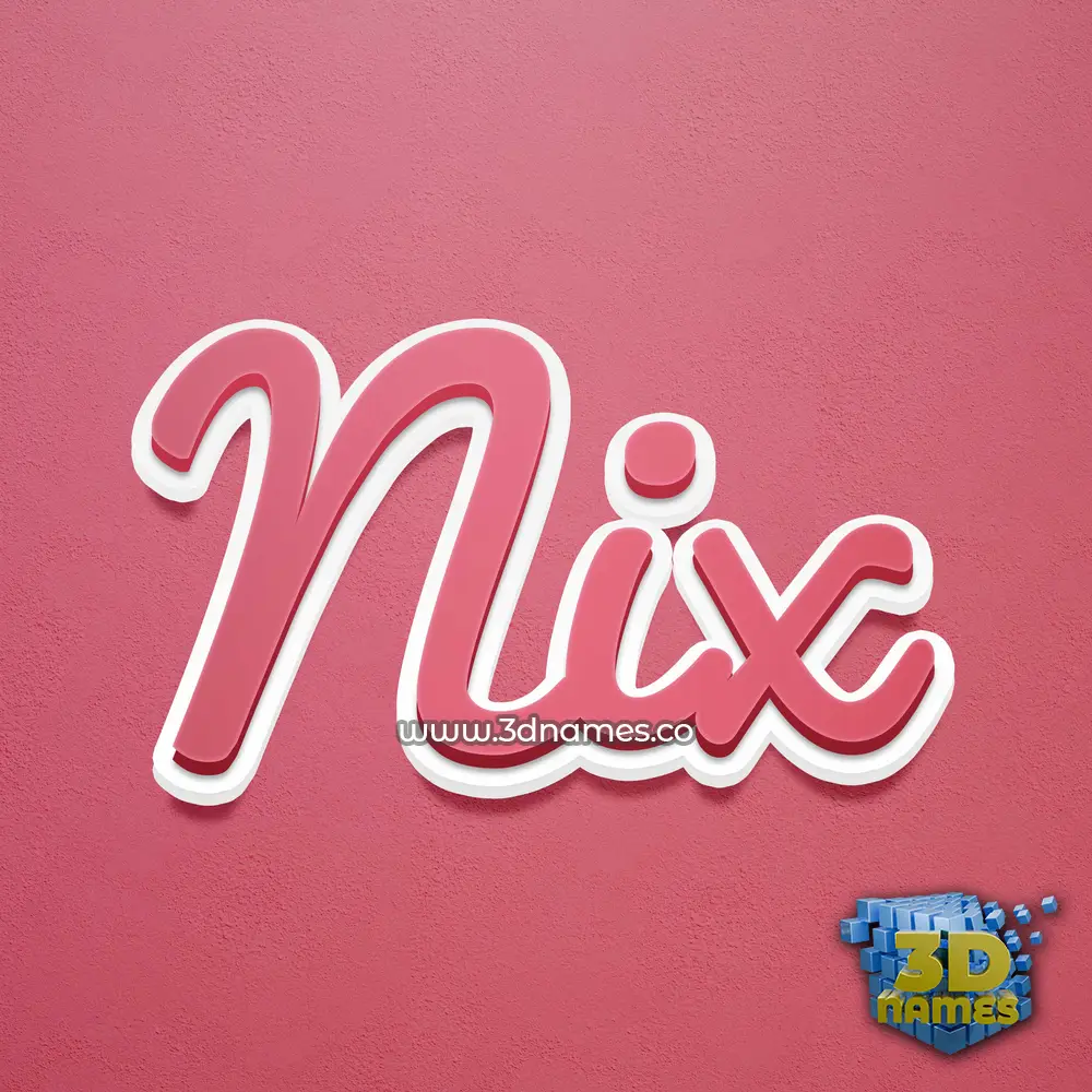 nix in Red Scribble style - 3D name wallpaper