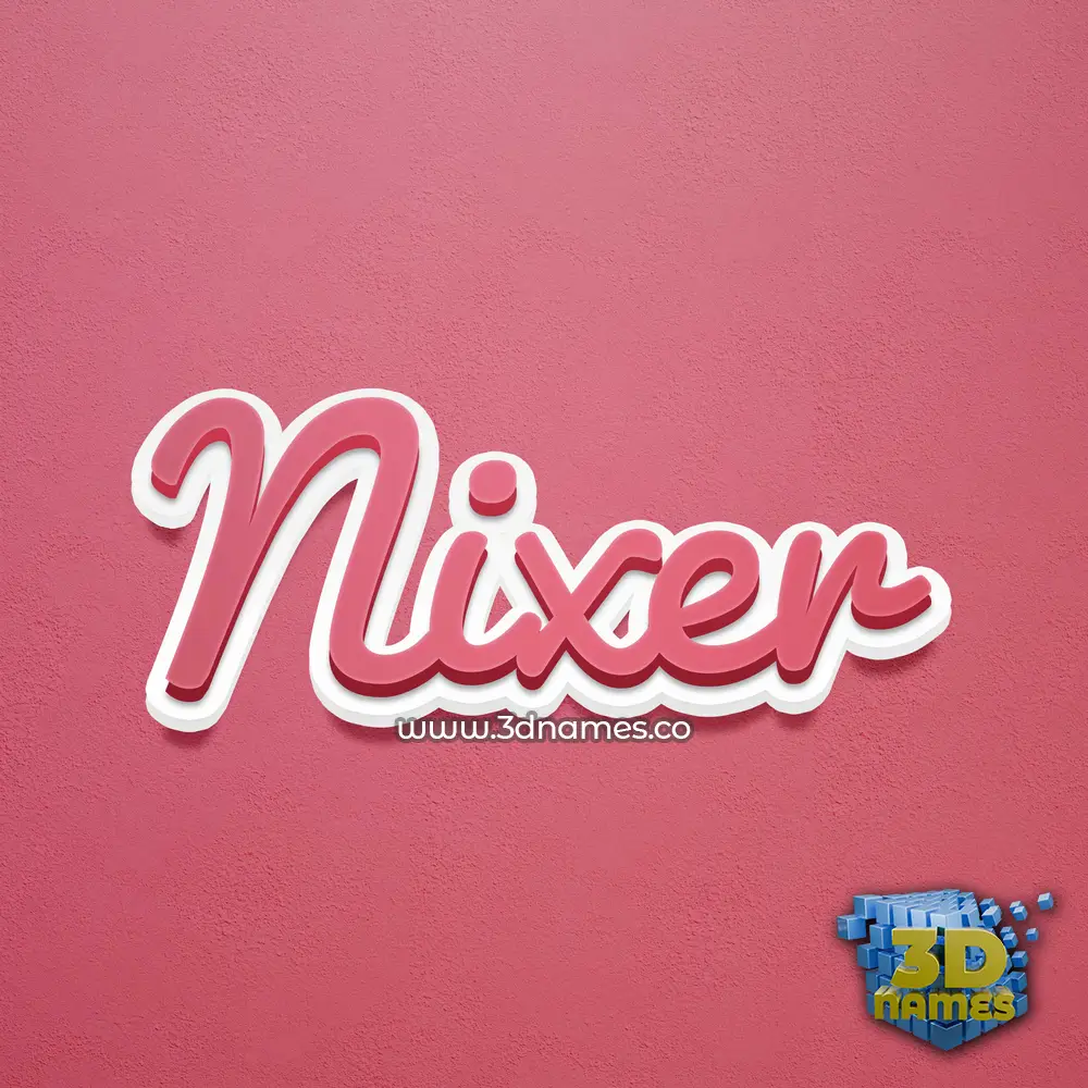nixer in Red Scribble style - 3D name wallpaper