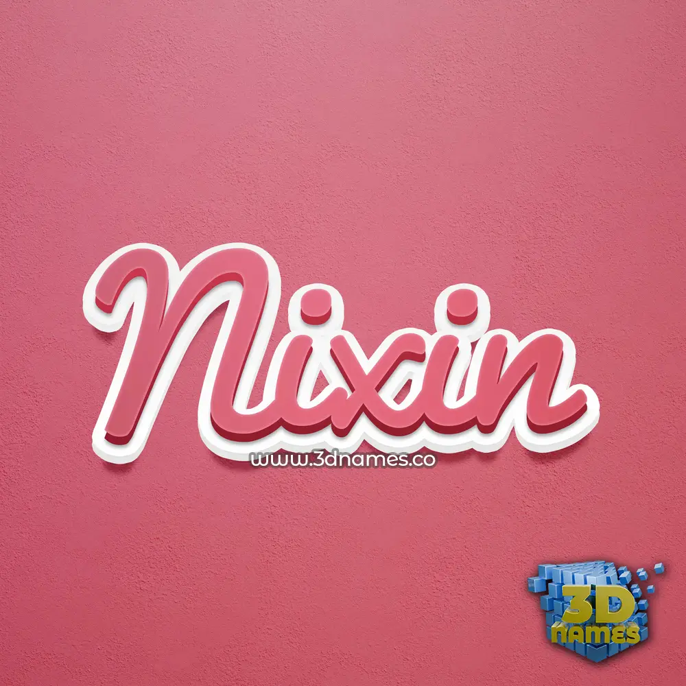 nixin in Red Scribble style - 3D name wallpaper