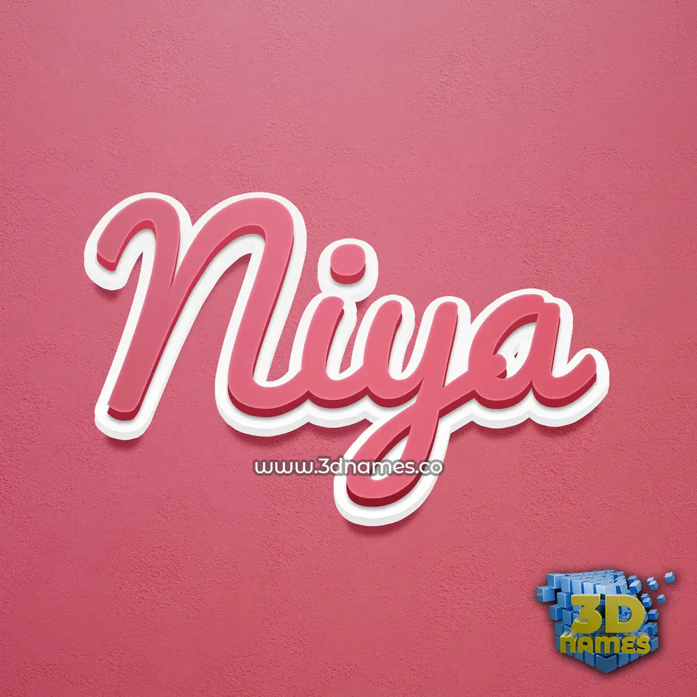 niya in Red Scribble style - 3D name wallpaper
