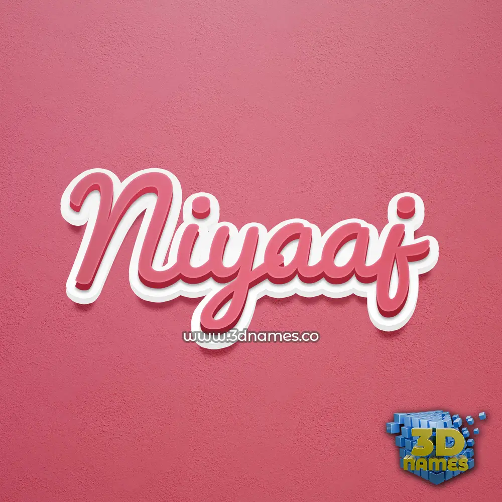 niyaaj in Red Scribble style - 3D name wallpaper