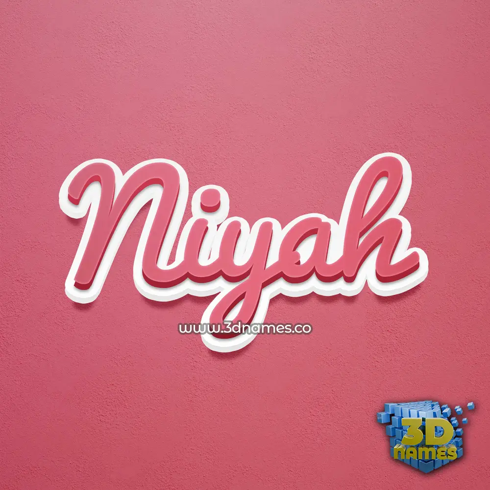 niyah in Red Scribble style - 3D name wallpaper