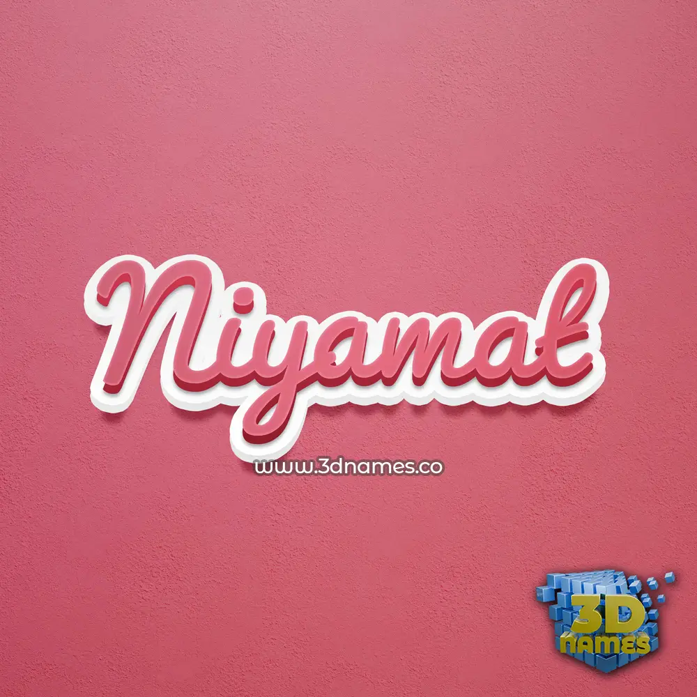 niyamat in Red Scribble style - 3D name wallpaper