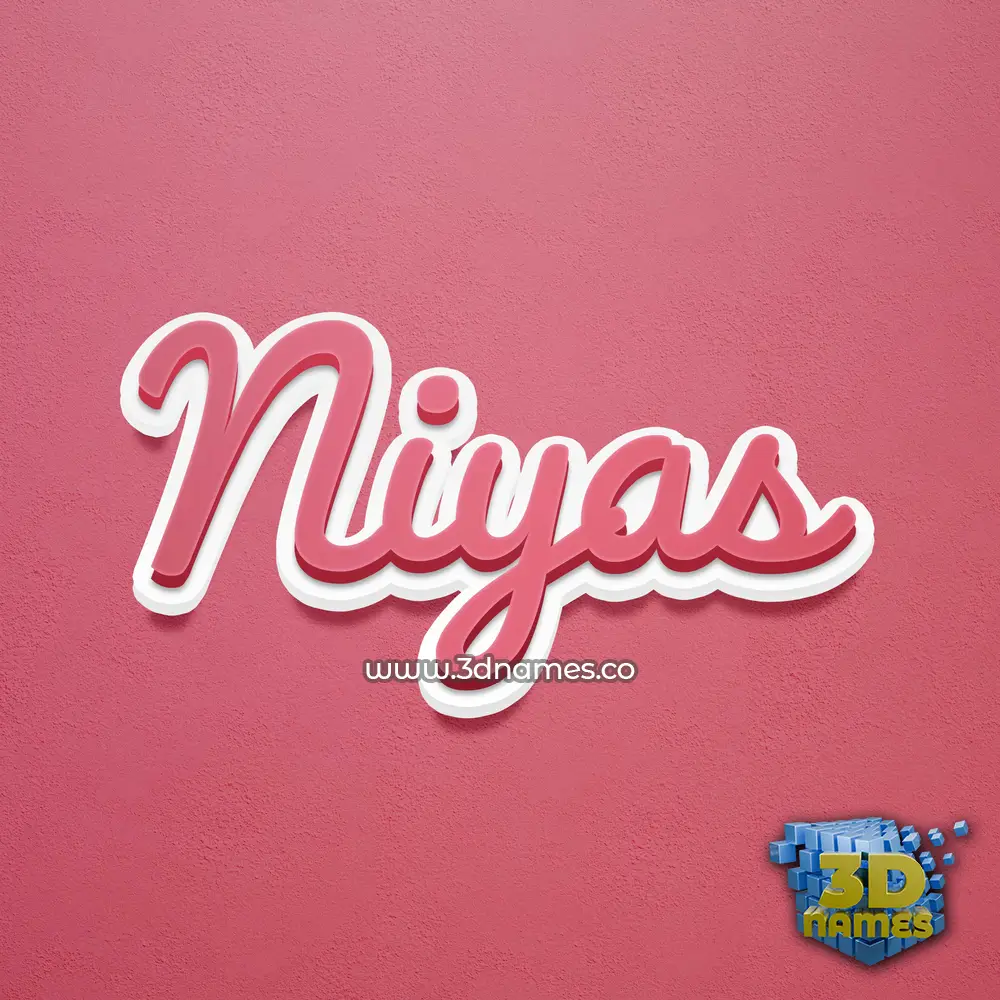 niyas in Red Scribble style - 3D name wallpaper
